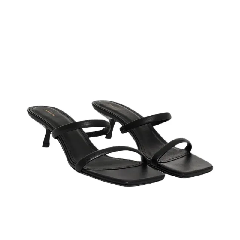 Anine Bing Slide Slippers 4.8cm Women's Black-2