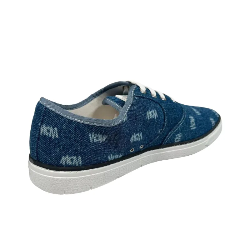 MCM Canvas Shoes Men Low Top Blue-3