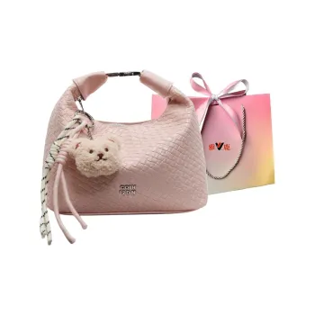 Yalu PU Shoulder Bag, Crossbody Bag, Handbag Women's Black Ecru/Silver/Blue Pink