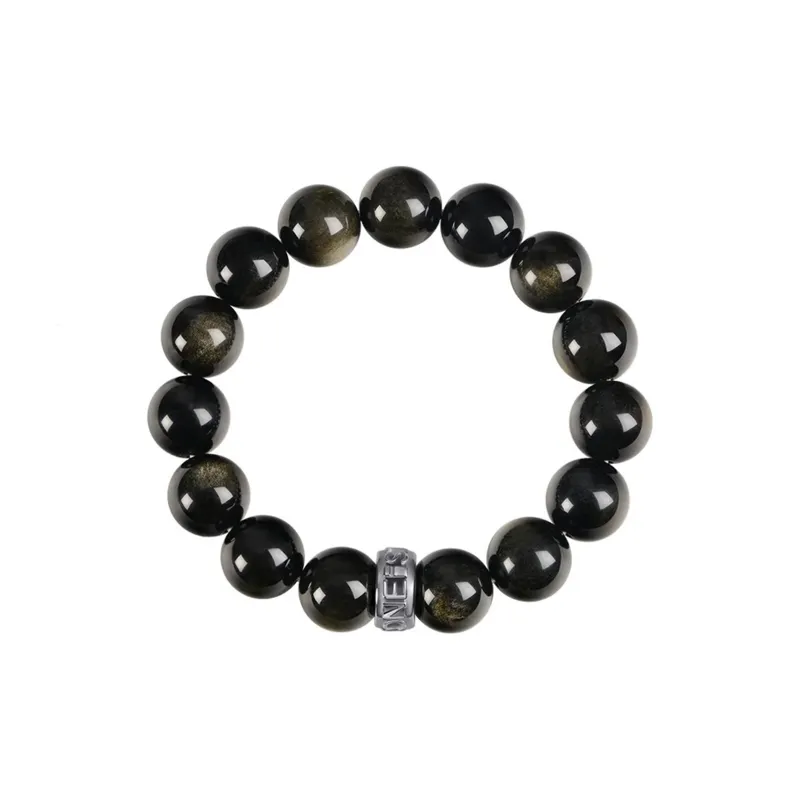Stone Notes Obsidian Bracelets Unisex-4