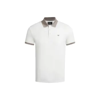 EMPORIO ARMANI Piqué Polo Shirt With Contrasting Knit Trim