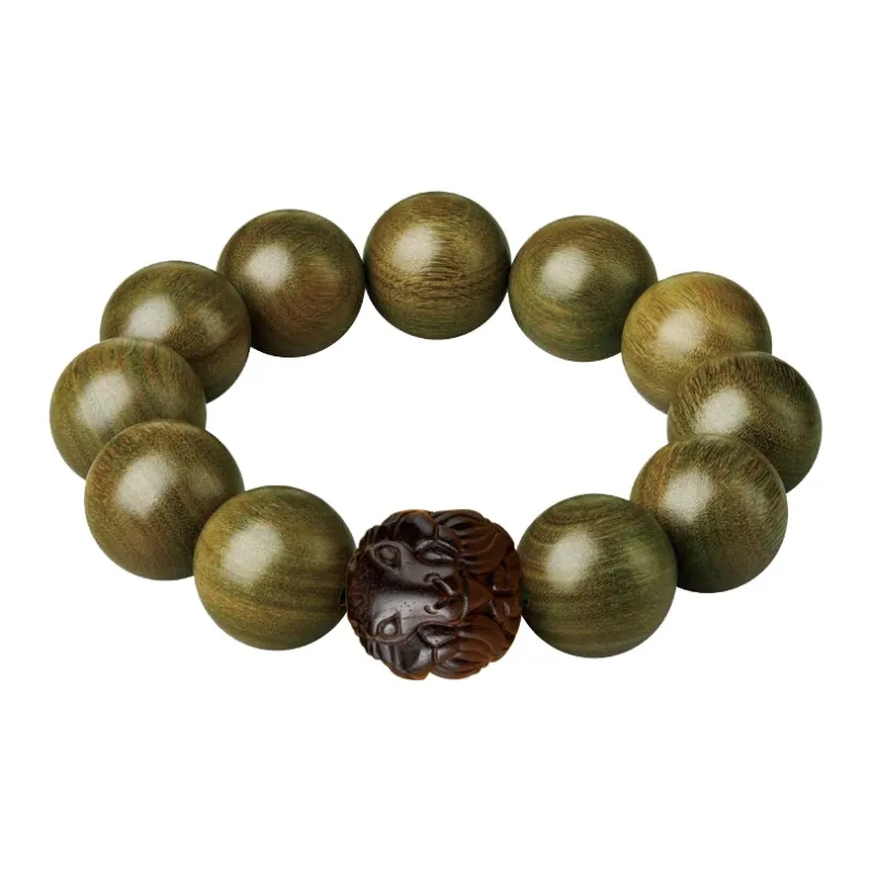 Yi Mingju Green Sandalwood Bracelets Men's-11