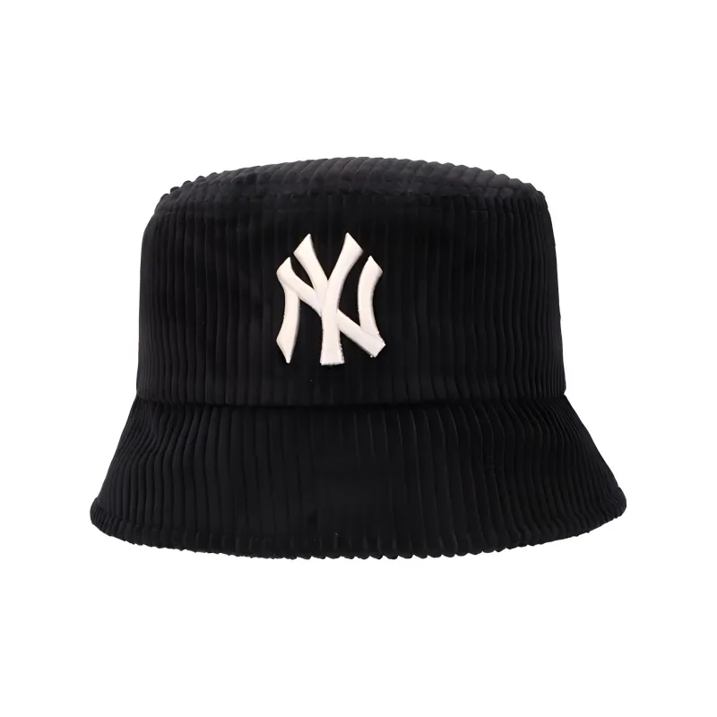 MLB New York Yankees Corduroy Bucket Hats Unisex Black-1