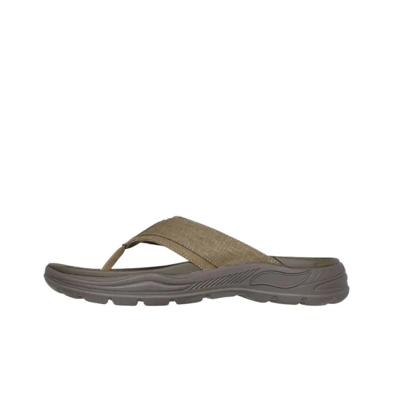 Skechers Arch Fit Motley Quiet Flip Flops Men's Umber-2