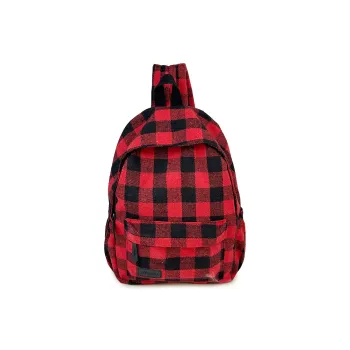 OURFUN Nylon Backpack Unisex Red Stripes/Green Stripes/Blue Stripes/Black White/Khaki