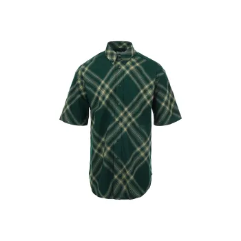 Burberry Checked Logo Embroidered Shirt