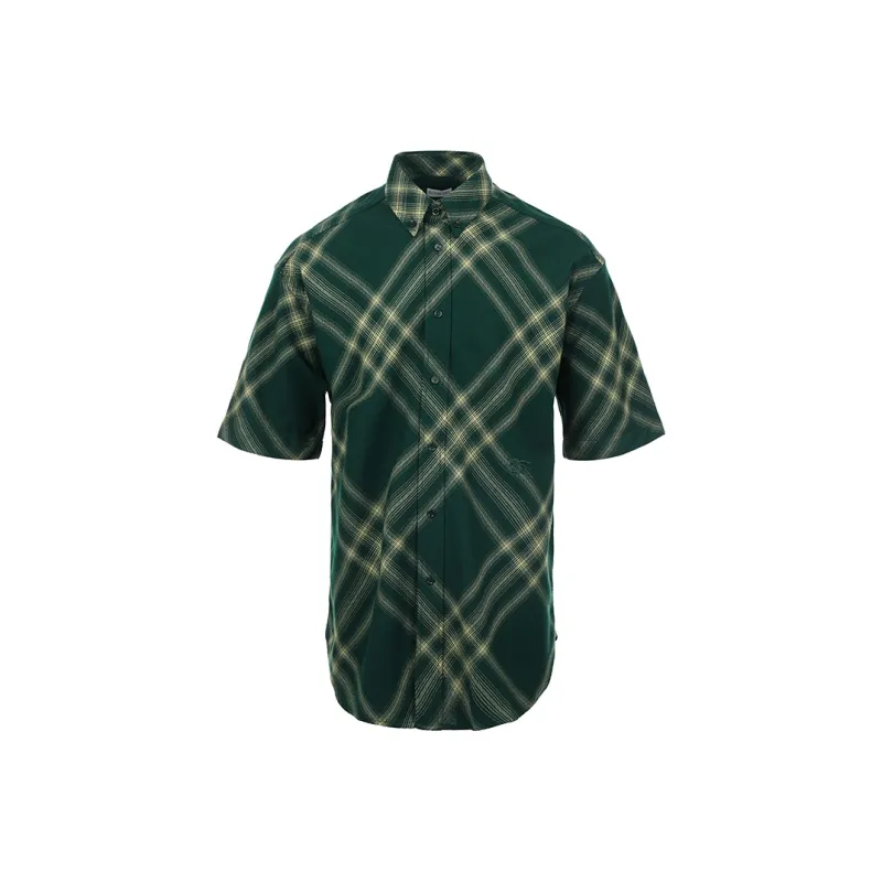 Burberry Checked Logo Embroidered Shirt-0