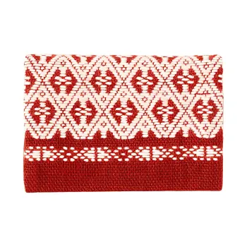 Beams Linen And Cotton Blend Card Clip Card Holder Unisex Red