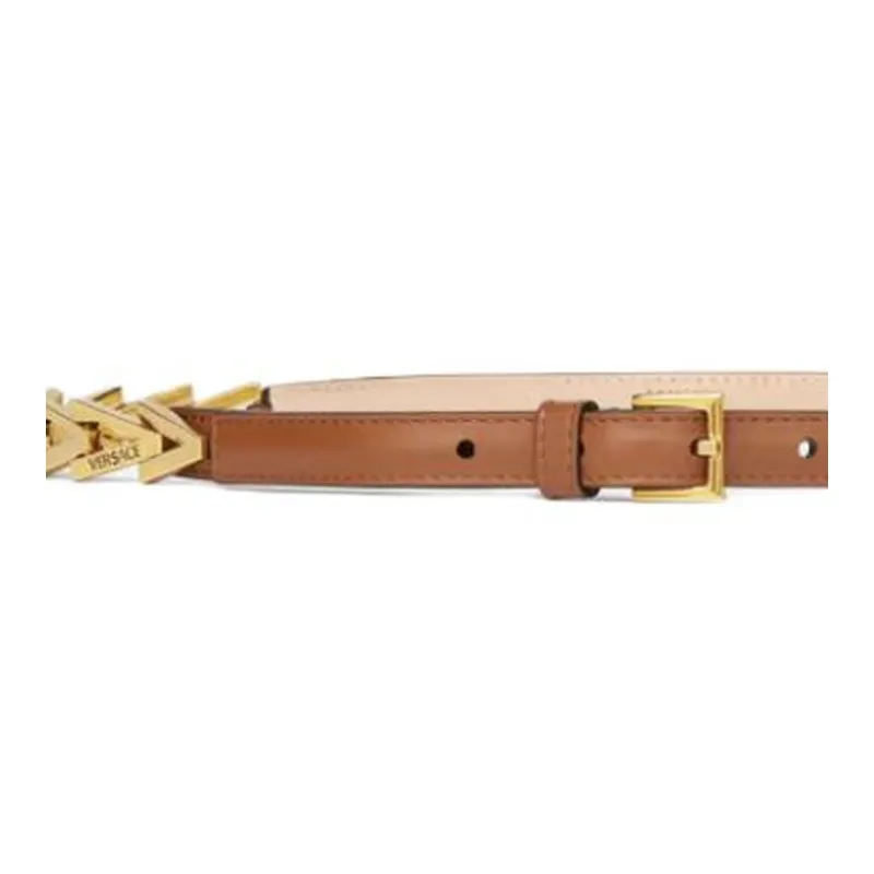 FANSIZHE Calfskin Leather Belts Women's Brown Width 2CM-1