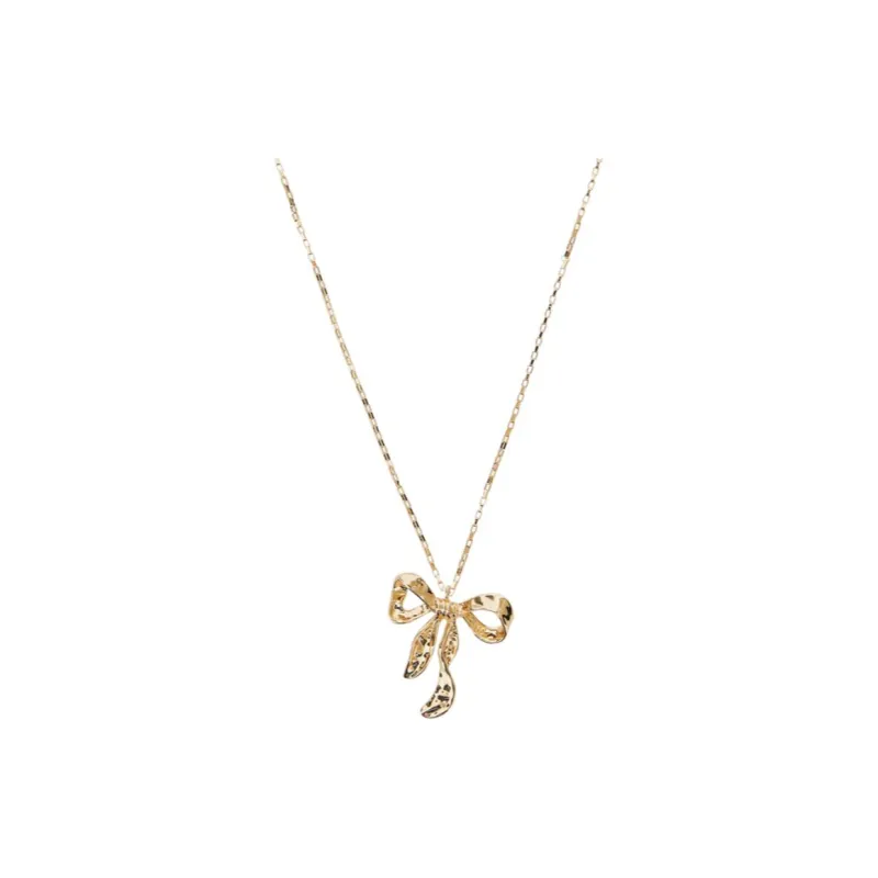 Self portrait Mottled Bow Pendant Necklace-0
