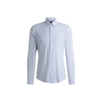 HUGO BOSS Shirt Men's Blue Pattern