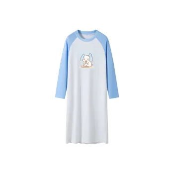 XISHE Nightgown Women's Light Blue