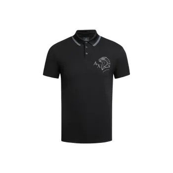 ARMANI EXCHANGEAE SS24 Polo Shirt Men's Black