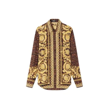 VERSACE SS23 Shirt Men's Yellow Brown