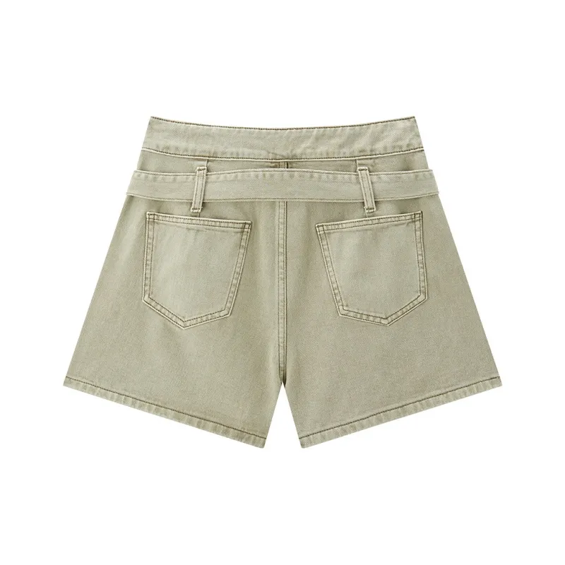 LEDIN Denim Shorts Women's Delicacy Green-1