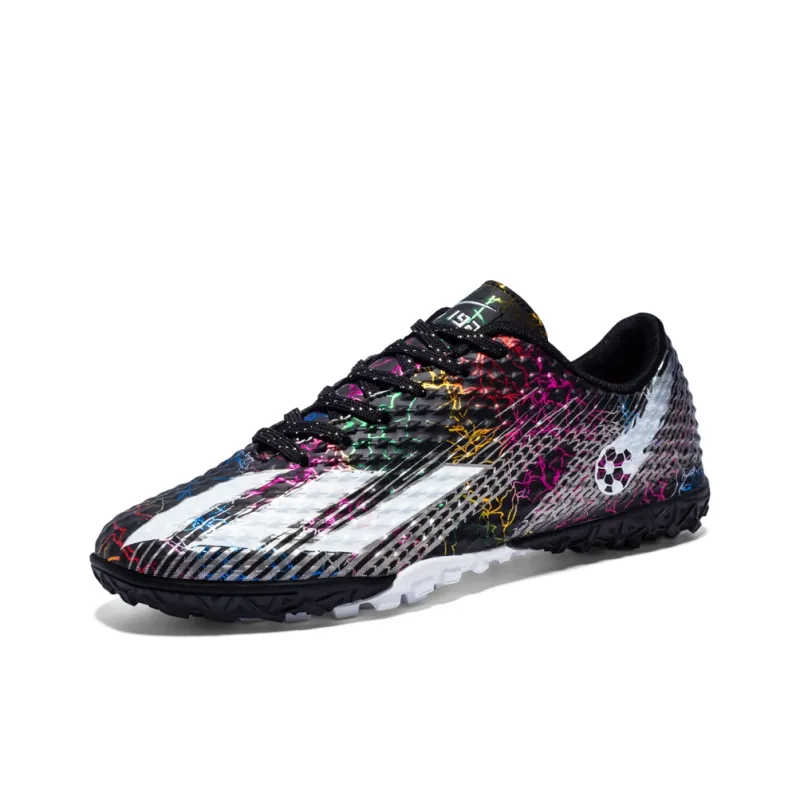 DOUBLE STAR 88 Breathable Lightweight Soccer Shoes Men's Black Silver-43