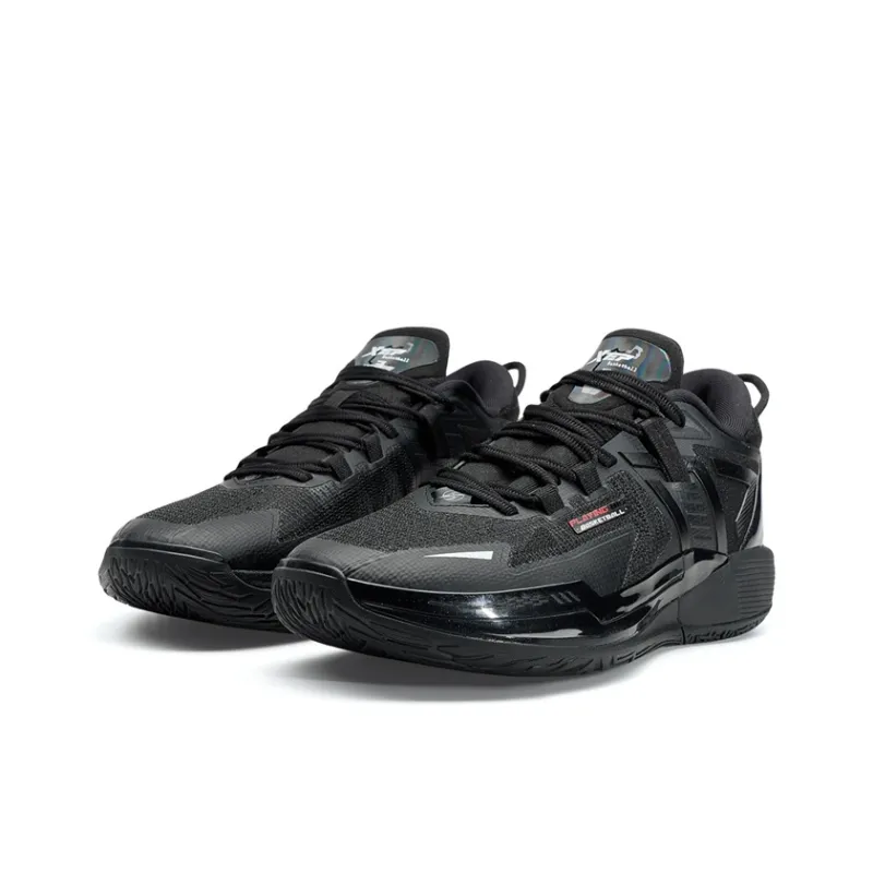 XTEP Cushioning, Slip Resistant, And Abrasion Resistant Low Top Basketball Shoes Men's Black Sun Red-2