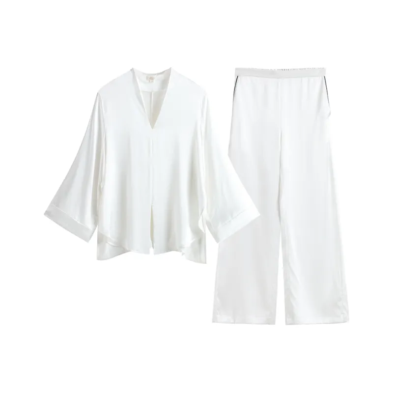 SILKISS Silk Pajama Set Simple & Charming Zhu Zi Qi Women's-2