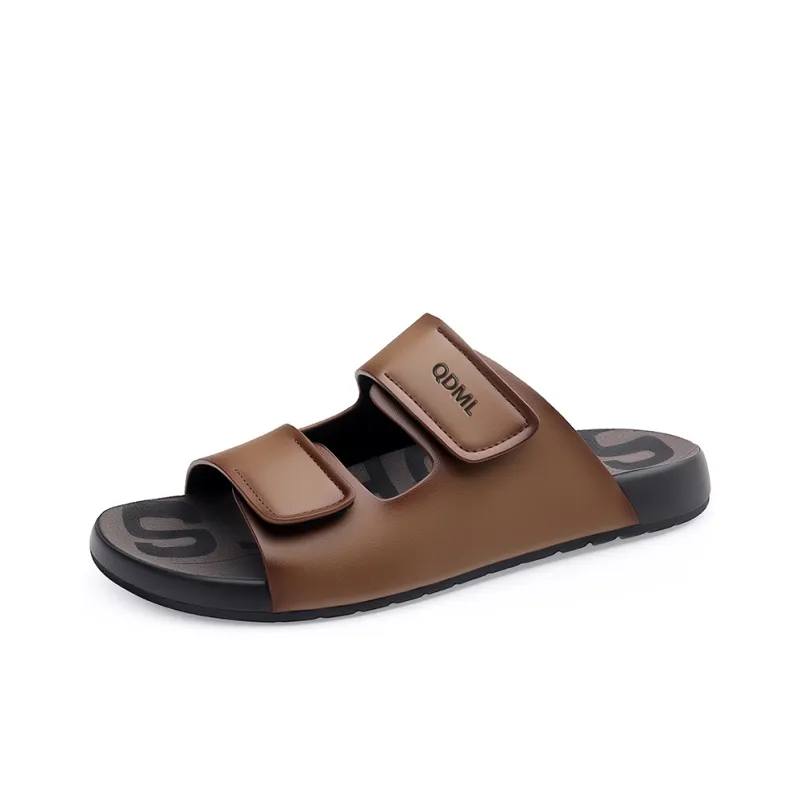 Qiandongmeili Stitching Abrasion Resistant Slide Slippers Men's-4