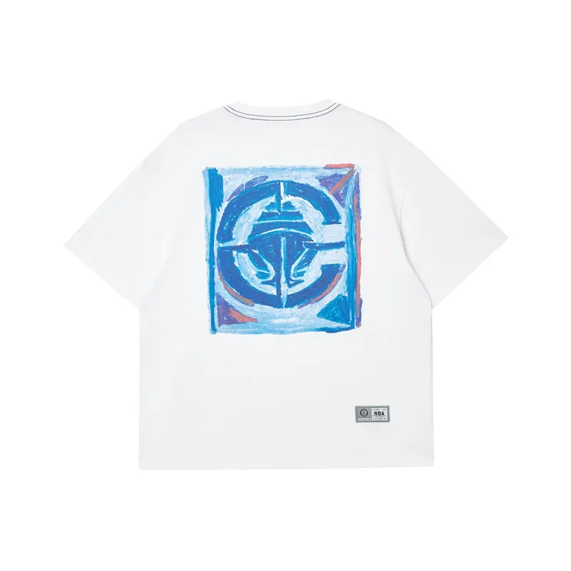 JACK JONES· JACK & JONES NBA Co brand T Shirt Men's A06 Raw White-1