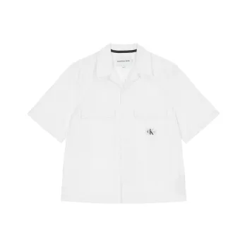 Calvin Klein Logo patch Seersucker Shirt