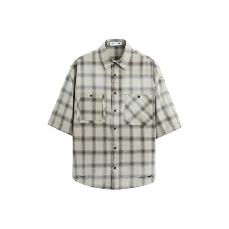 ZARA Shirts Men Medium Gray-0