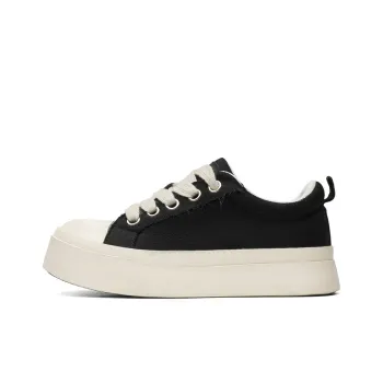 GNVA Niche Design Platform Puffy Shoes Fashion Trend Abrasion Resistant Low Top Canvas Shoes Men's Black