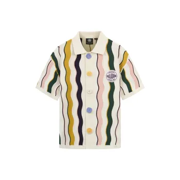 Palladium SS24 Shirt Unisex White Purple Stripes Wave