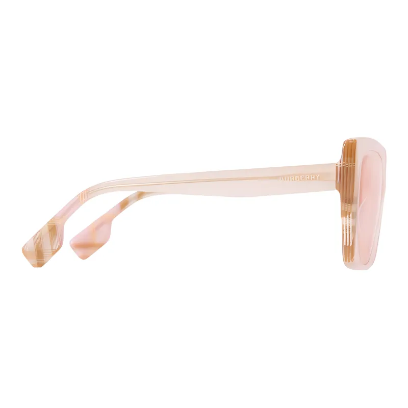 Burberry Plate Frame Irregular Shape Sunglasses Unisex Pink-1