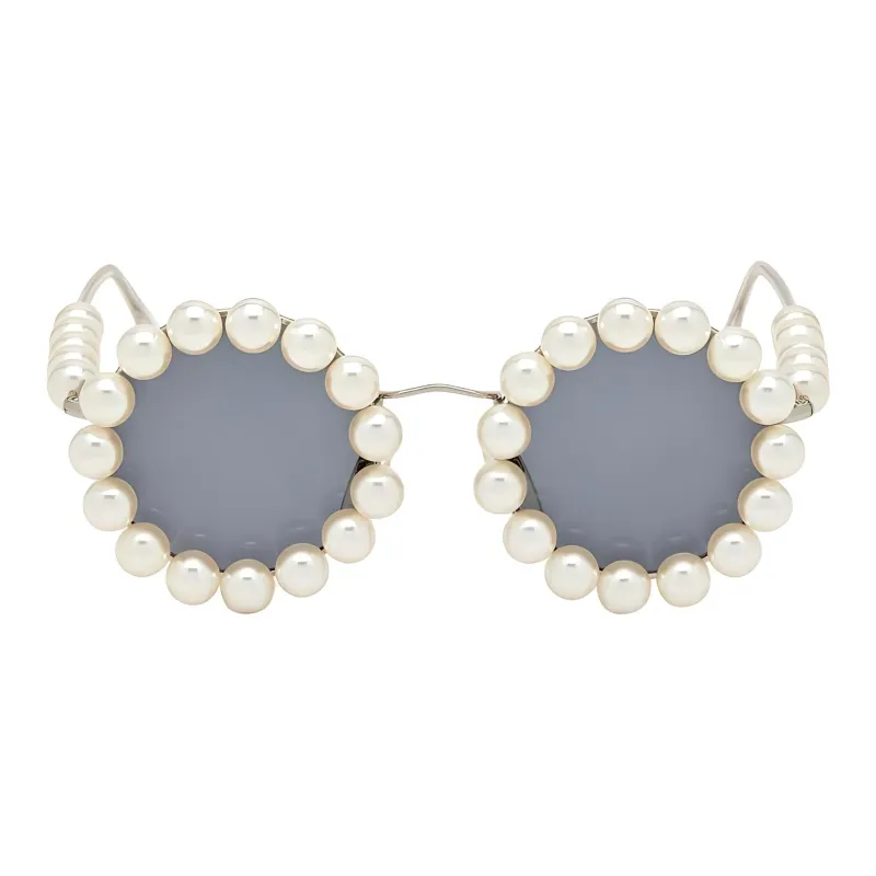 CHANEL 1993 Pearl trim Round frame Sunglasses-1
