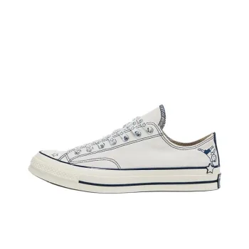 Converse CHUCK TAYLOR Anti Slip Wear Resistant Low Top Canvas Shoes Unisex White Blue