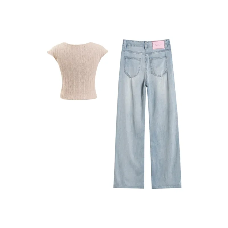 MOPB Casual Suit Women's Pink+Blue-1