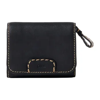 Chloe Edith Buffalo Leather Wallet Small Size Men's Black
