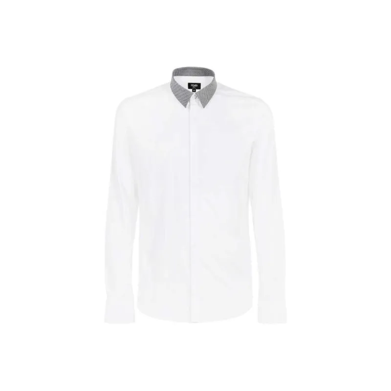 FENDI Ff Collared Long Sleeve Shirt-0