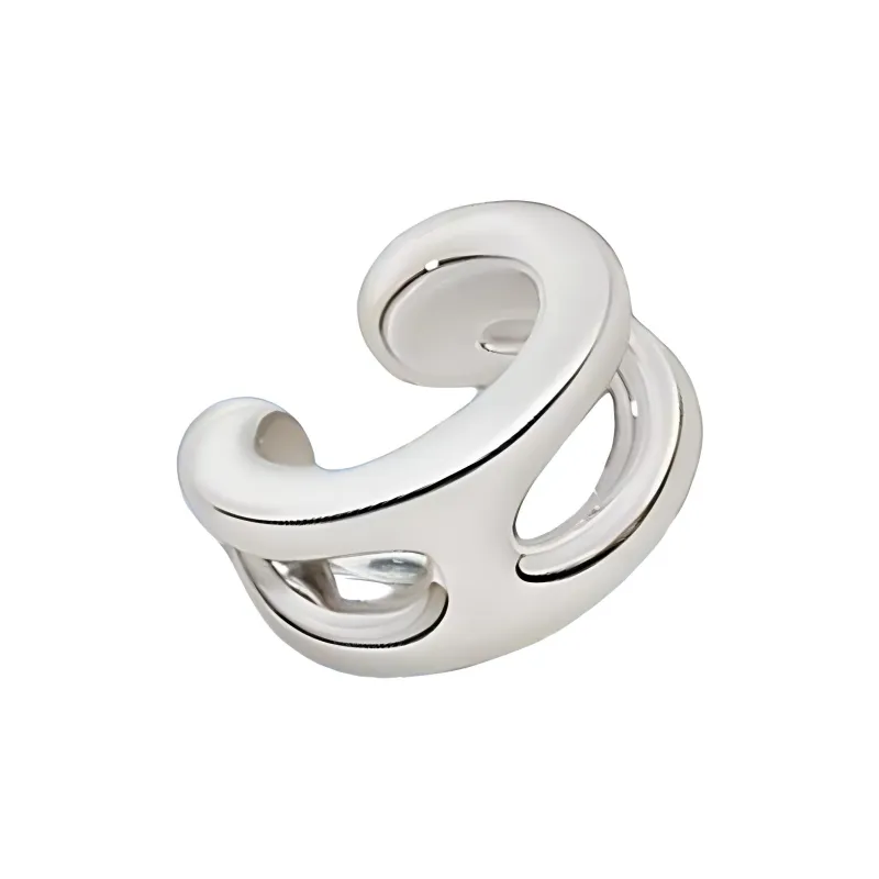 HERMES 925 Sterling Silver Clip On Earrings Women's Silver-2
