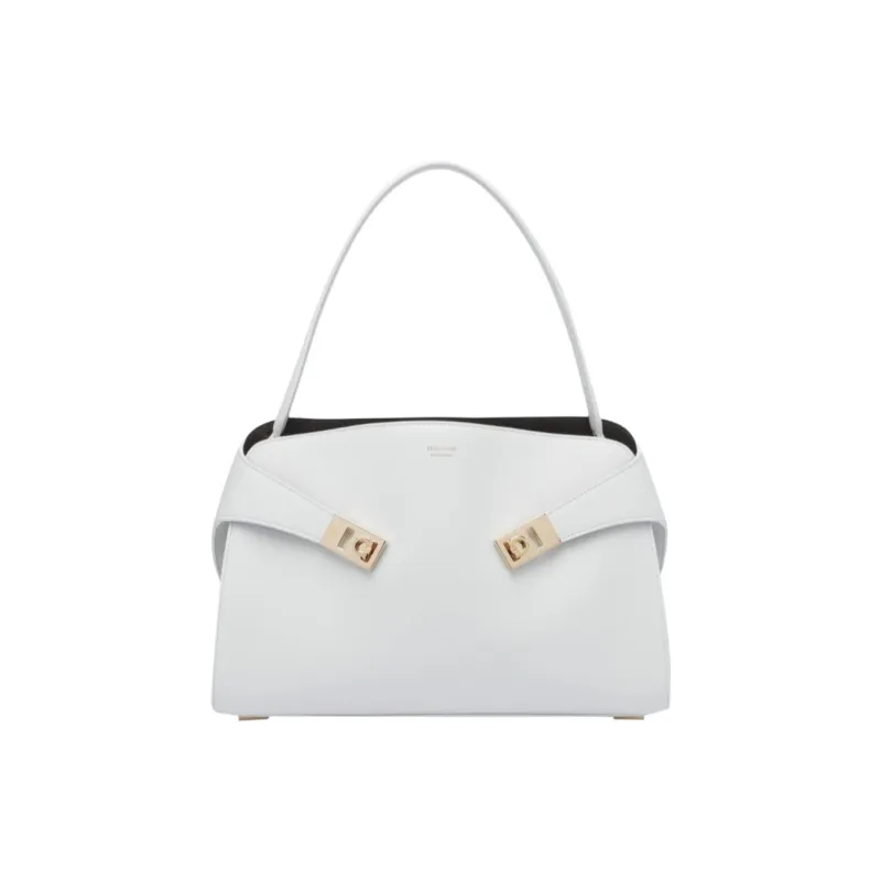 FERRAGAMO Calfskin Shoulder Bag Women's White-0