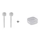 Silver Matte 999 Fine Silver 4mm 1 Pair Eh-1789.ebC