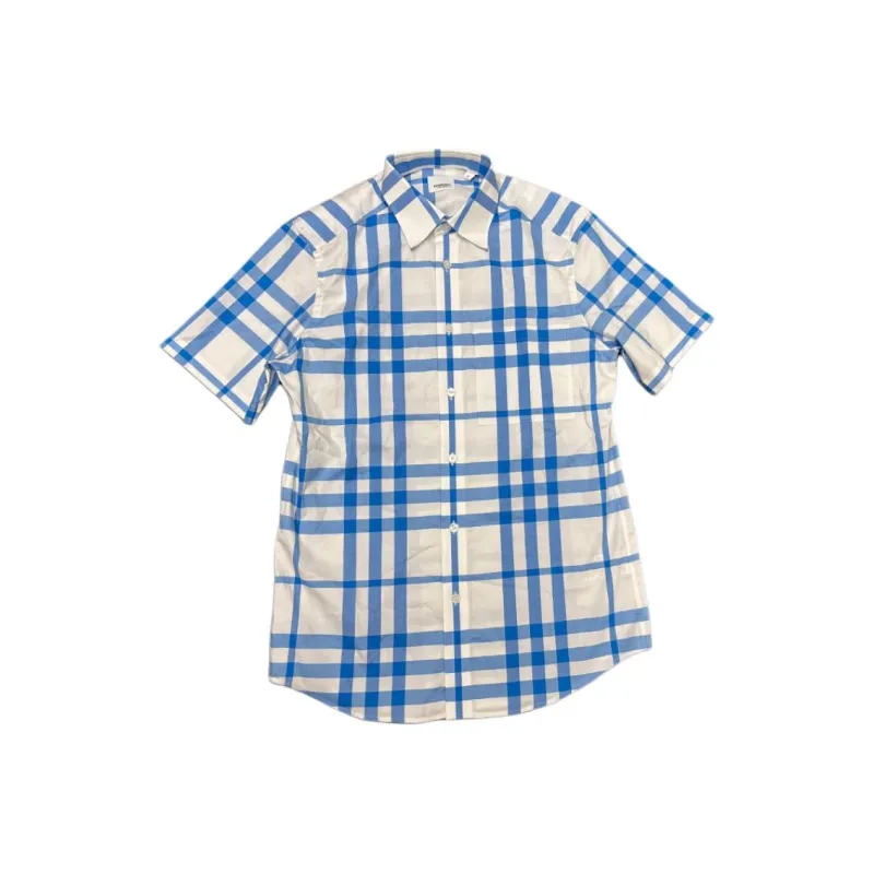 Burberry Shirts Men Blue-0