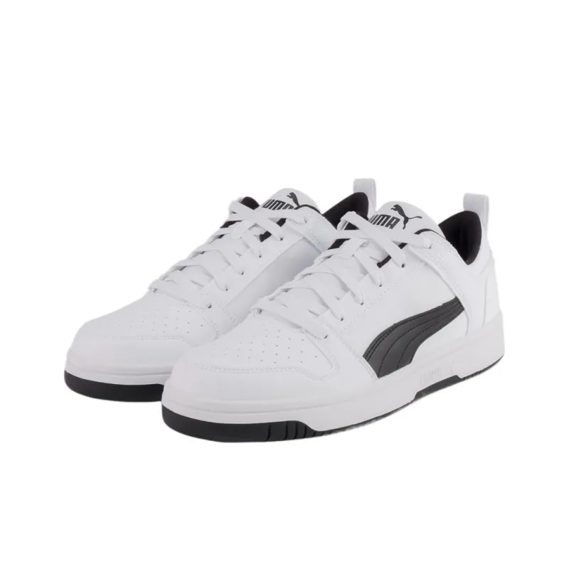PUMA Rebound Layup Low Top Casual Shoes Unisex White Black-2