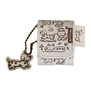 Beams Compatibility Airpods3/Pro/Pro2 Leather Ins Leather Brown Line Cute Cat And Dog Impact Resistant Headphone Cases