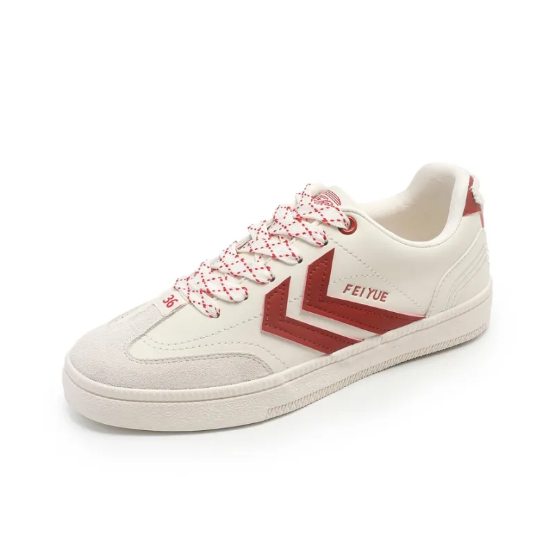 Feiyue German Army Trainers Wear resistant And Lightweight Low Top Skateboard Shoes Unisex Beige Gray Red-1