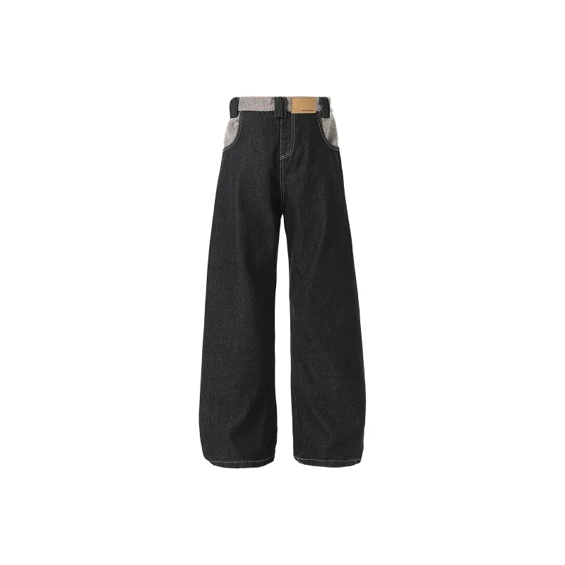 HOKLV Jeans Unisex Original Denim Black Includes Brand Charm-8
