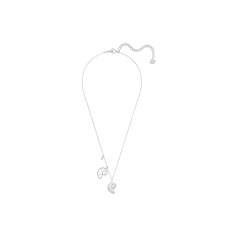 Swarovski Shell Faux Pearl Necklaces Women's White Gold Plated-2
