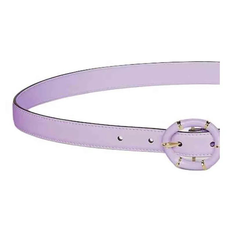 GUCCI Leather Belts Women's Light Purple Width 2CM-2
