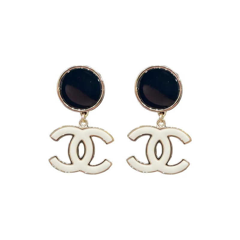 CHANEL Alloy Earrings Women's White-0