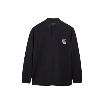 Y 3 Logo Patch Long Sleeved Polo Shirt