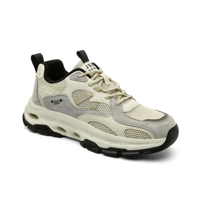JEEP SPIRIT Cushioning, Slip Resistant, Abrasion Resistant, Breathable Low Top Chunky Sneakers Men's Moon Dust Gray-3