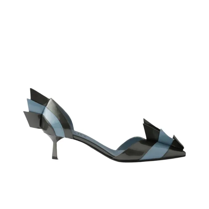 PRADA D'Orsay Slim Heel High Heels 5.5cm Women's Blue-1