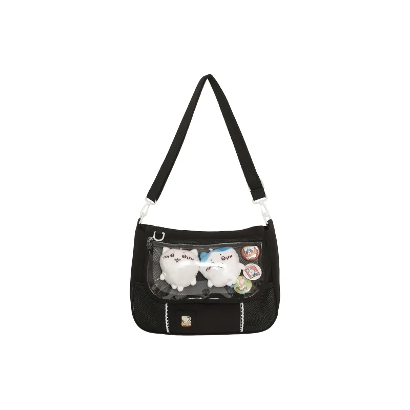 OUZIHUANG Nylon With PVC Shoulder Bag Regular Women's Multicolor-0