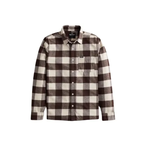 Hollister Shirt Men's Brown Plaid